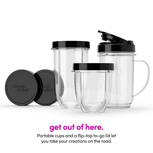 Magic Bullet portable cups with lids and to-go lid