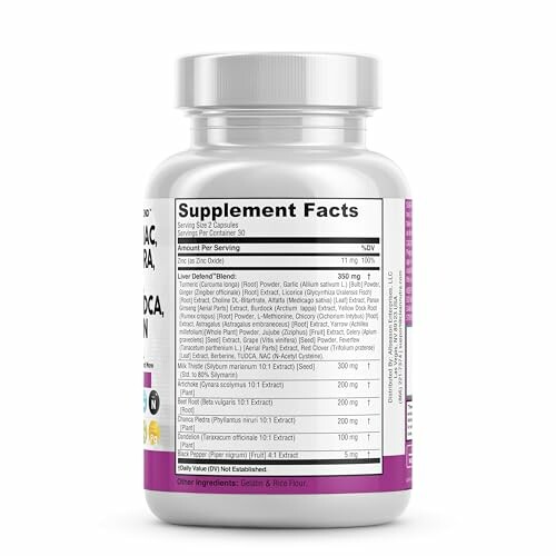 Bottle with supplement facts label